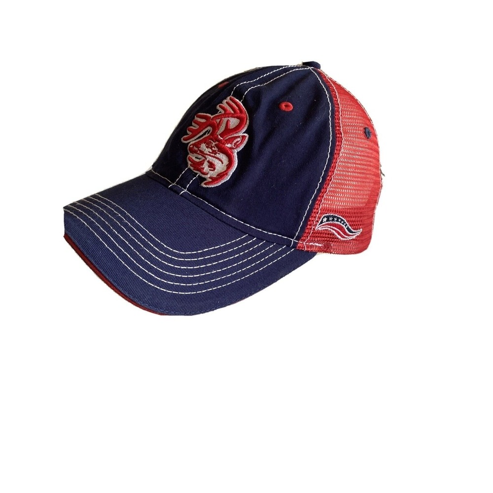 Legendary Navy & Red Mesh Trucker‎ Hat Embroidered Buck Hunting Deer
